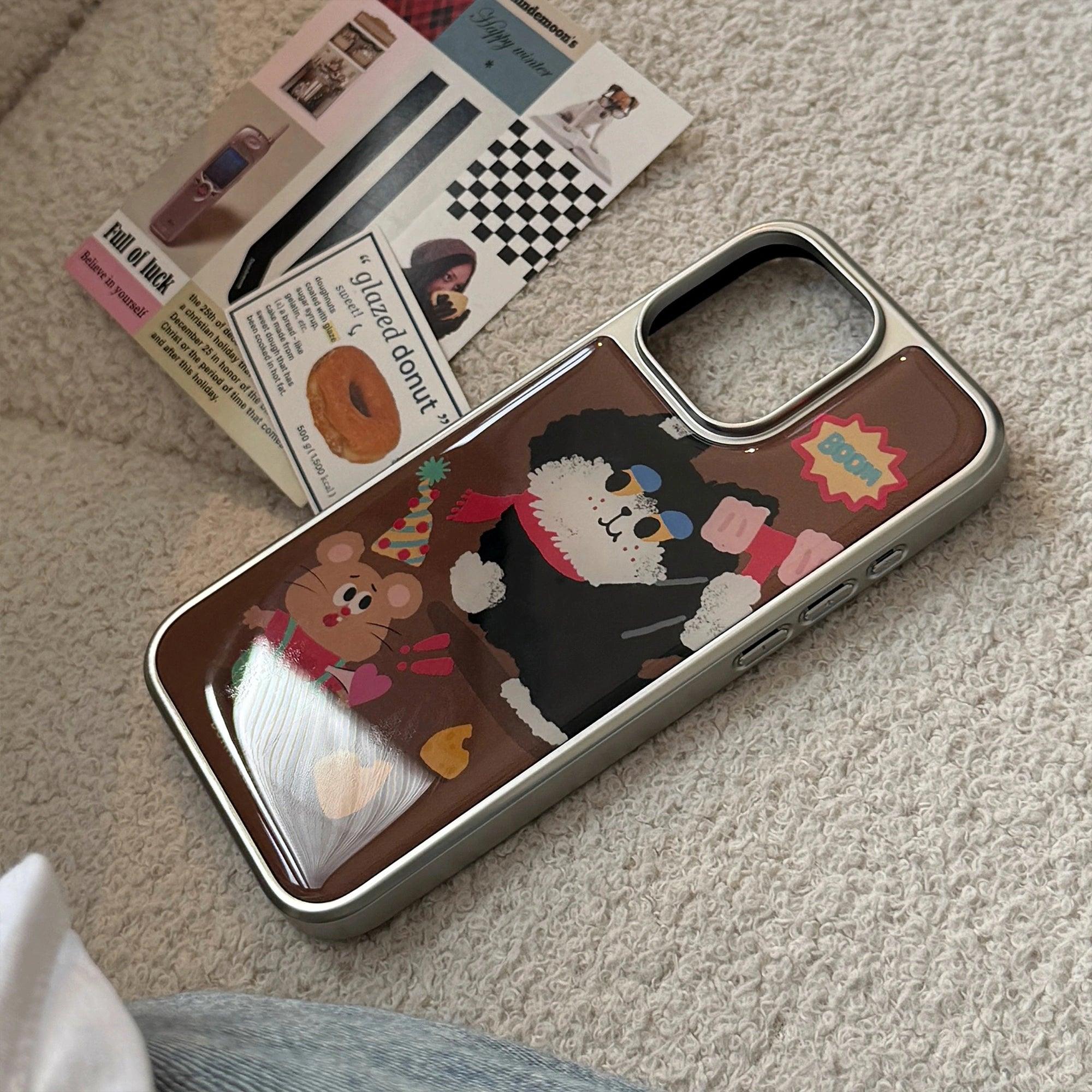 Black Cat Whack-a-Mouse - iPhone Case